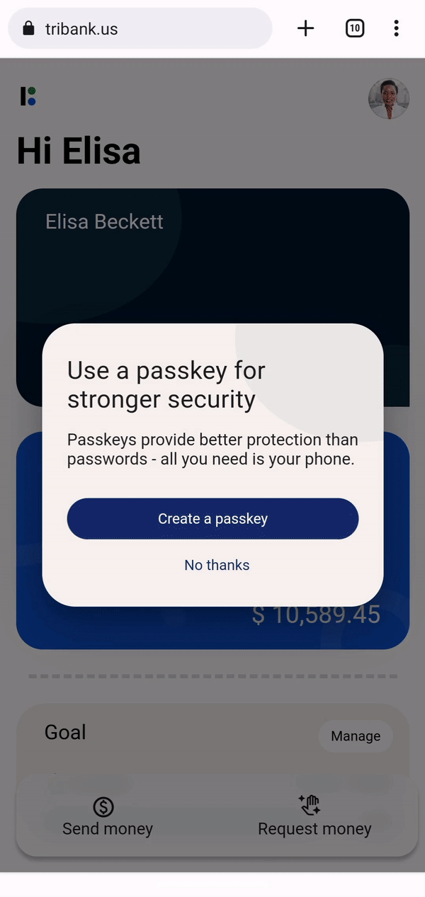 Passkeys na smartfonie